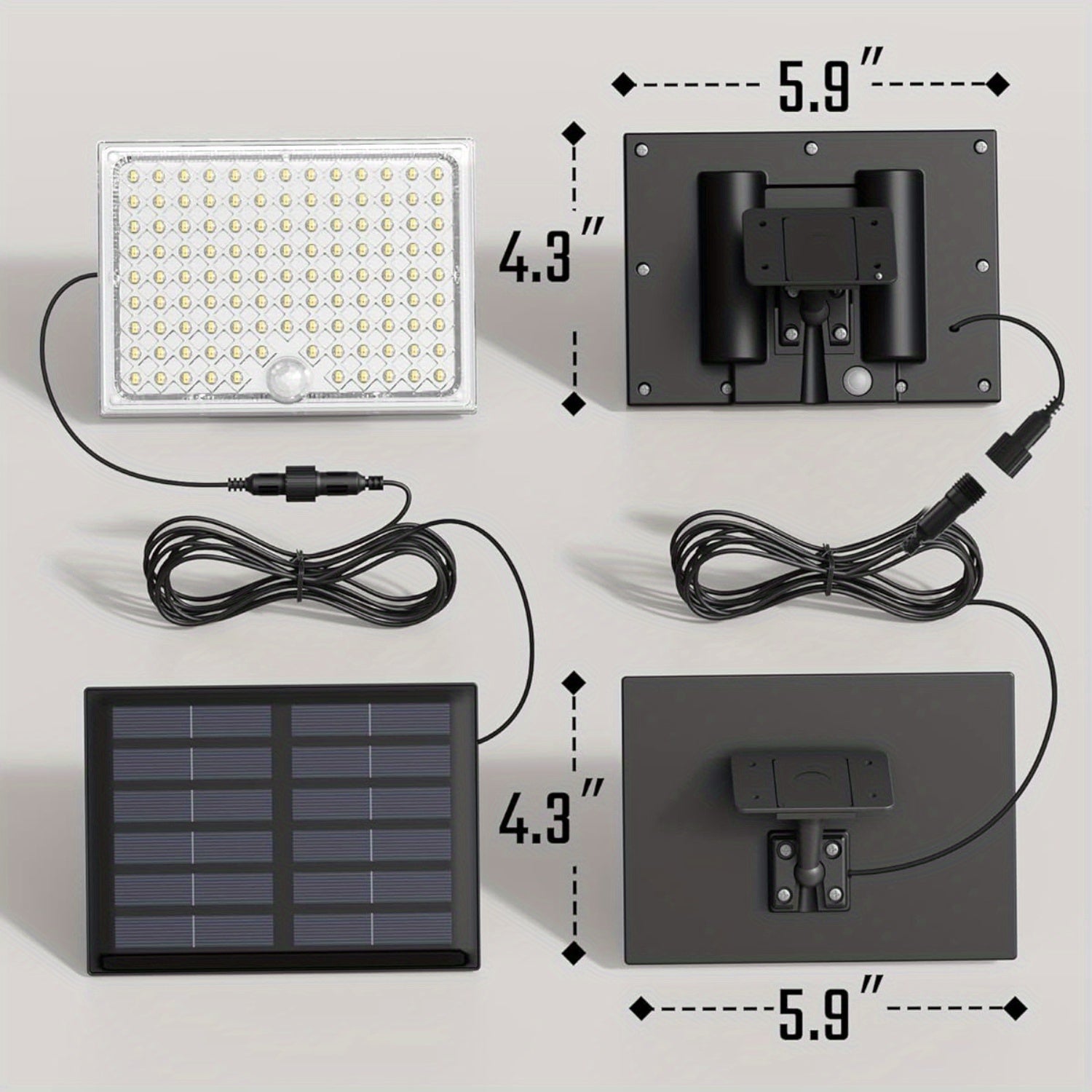 SUPERDANNY 1/2/4 Pack 16ft Cable Solar Outside Lights With 113 Bright LEDs 9000K, Waterproof, Motion Sensor Outdoor Flood Lights Dusk To Dawn, Security Light For Garden Barn Porch For School, Street Lights
