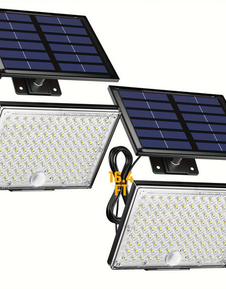 SUPERDANNY 1/2/4 Pack 16ft Cable Solar Outside Lights With 113 Bright LEDs 9000K, Waterproof, Motion Sensor Outdoor Flood Lights Dusk To Dawn, Security Light For Garden Barn Porch For School, Street Lights