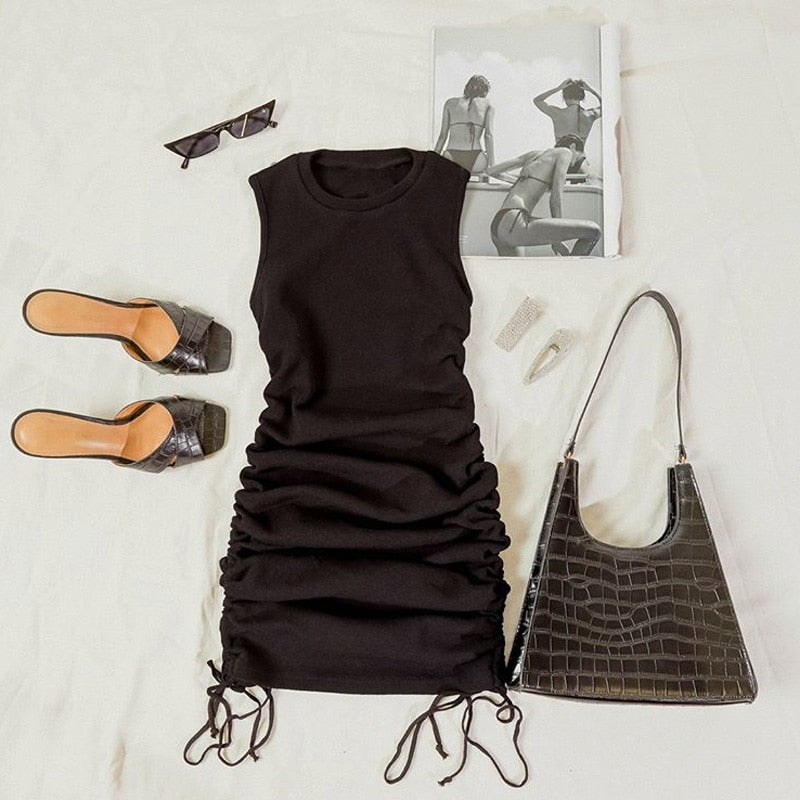 Women Sleeveless Elastic Mini Dress