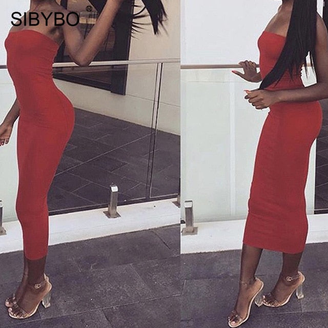 Off Shoulder Strapless Sexy Women Dress
