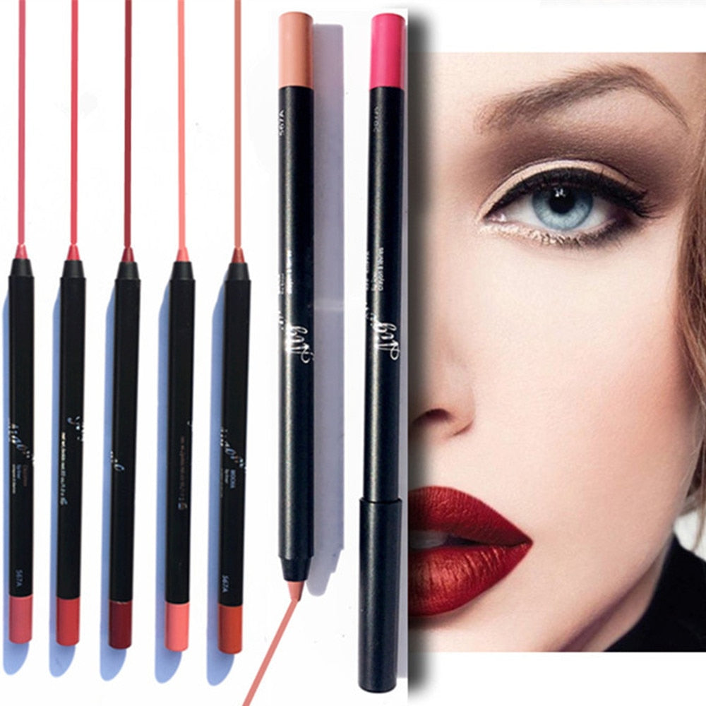 8 Colors Sexy Matte Lip Stick Lip Liner Waterproof