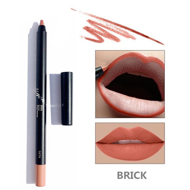8 Colors Sexy Matte Lip Stick Lip Liner Waterproof