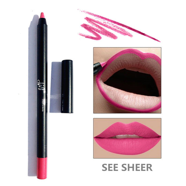 8 Colors Sexy Matte Lip Stick Lip Liner Waterproof