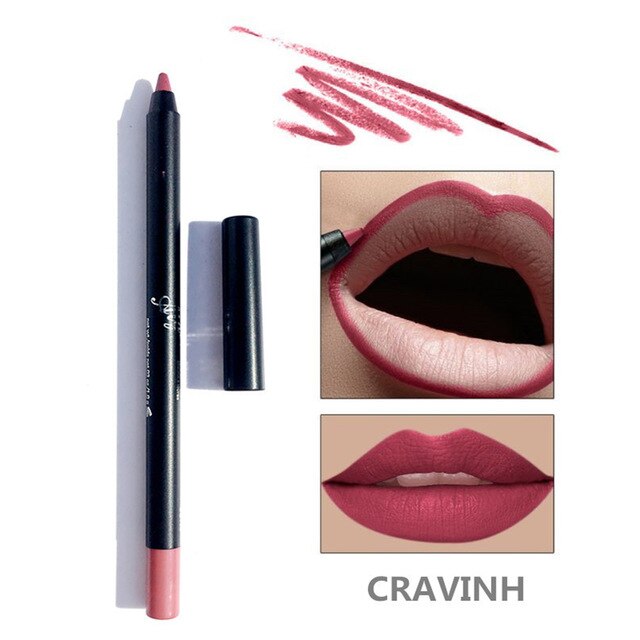 8 Colors Sexy Matte Lip Stick Lip Liner Waterproof