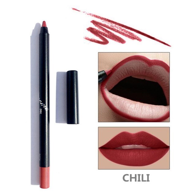 8 Colors Sexy Matte Lip Stick Lip Liner Waterproof