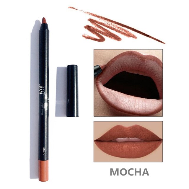 8 Colors Sexy Matte Lip Stick Lip Liner Waterproof