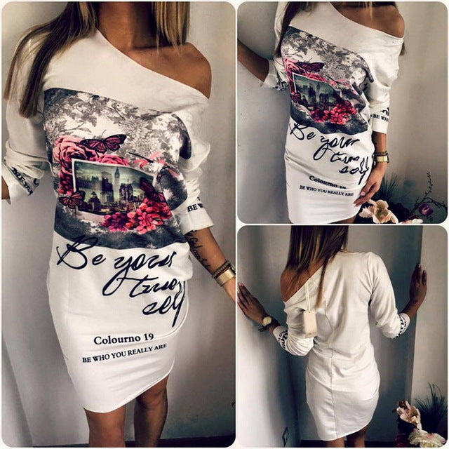 Fashion Women Cute Cartoon Printed  Summer Dress