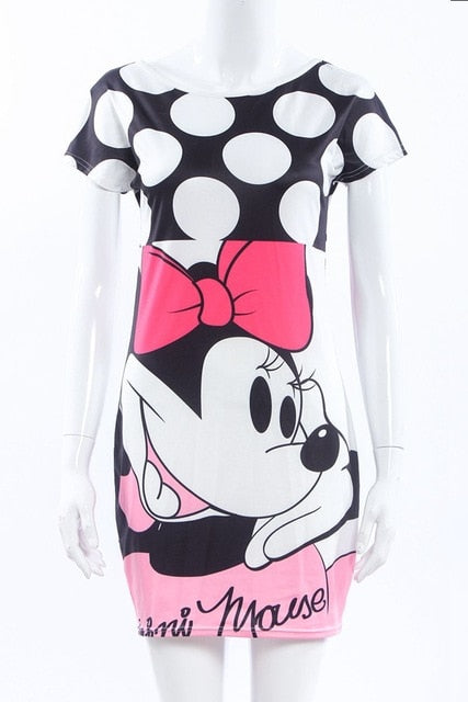 Fashion Women Cute Cartoon Printed  Summer Dress