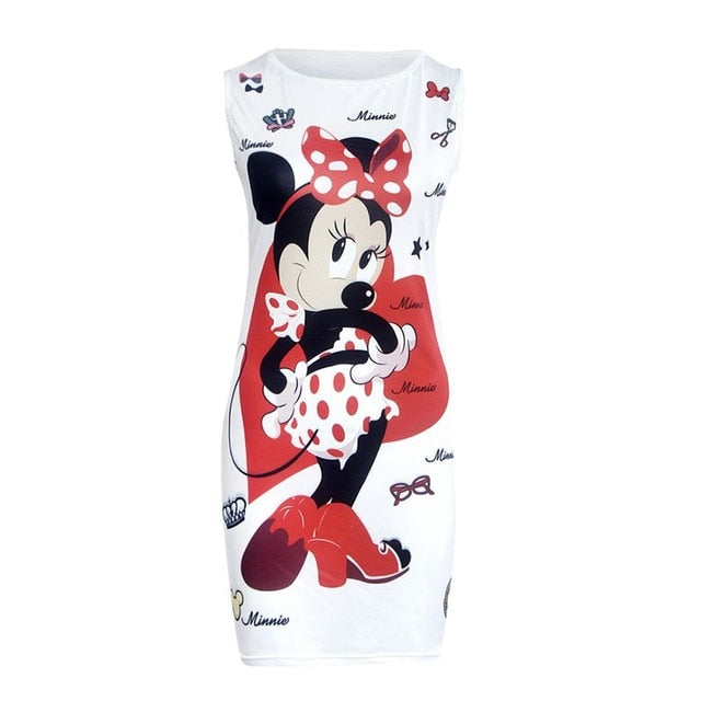 Fashion Women Cute Cartoon Printed  Summer Dress